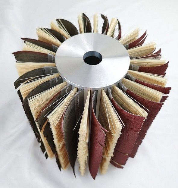 Grit 150 Sandpaper Strip Brush Sisal Sanding Brush Wood Polishing Cleaning Brush Roller