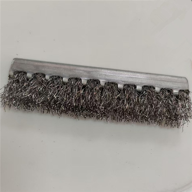 Customized Double Band Strip Brushes Steel Black Brush Strip